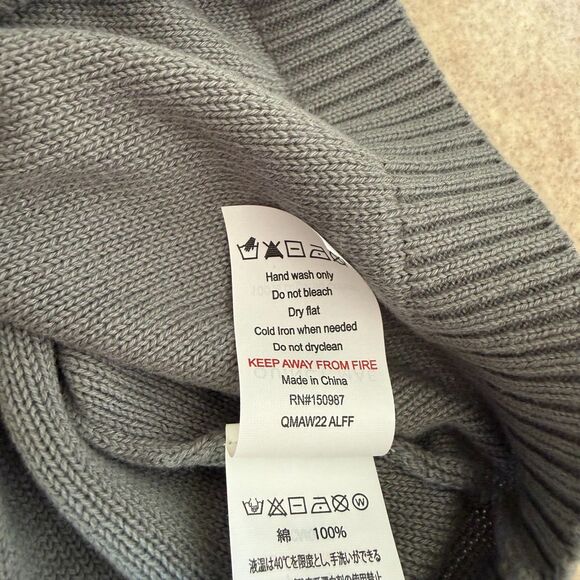 Quincy Mae gray pointelle knit cardigan sweater NEW Kids 2/3 puff sleeve organic - Picture 8 of 8